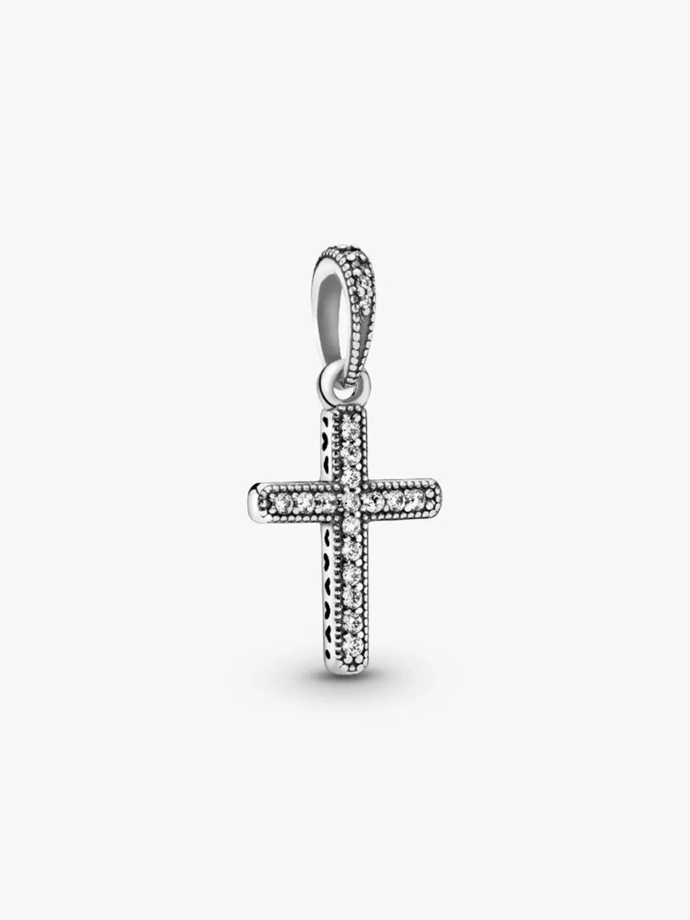 Pandora Sterling Silver CZ Cross Charm Pendant - Silver